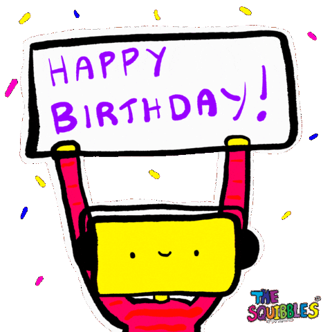 Happy Birthday Celebration Sticker by The Squibbles
