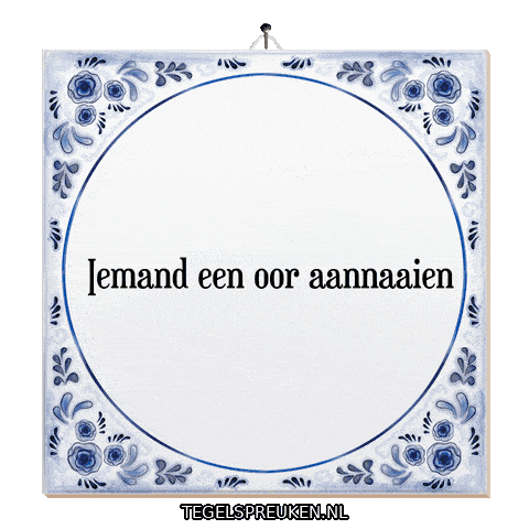 Spreuk Grijns Sticker by Tegelspreuken.nl