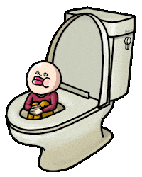 Spin Toilet Sticker by yu-san