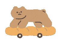 Bear Skateboard Sticker by LittleYellowStudio