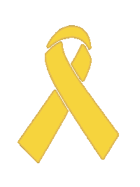 Gold Ribbon Sticker by Little Hero Foundation
