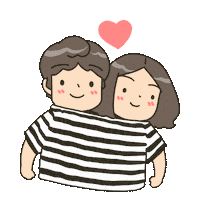 munins heart cartoon couple character Sticker