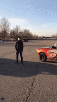Russian Car Enthusiast Shows Off Flamethrower Car