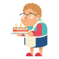 getbaff birthday surprise cake colorful Sticker