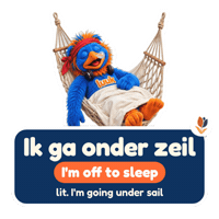 Sleepy Good Night Sticker by Dutch Fluency
