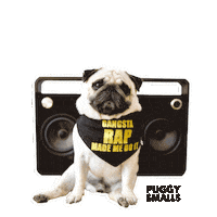thepuggysmalls music dog pug speaker Sticker
