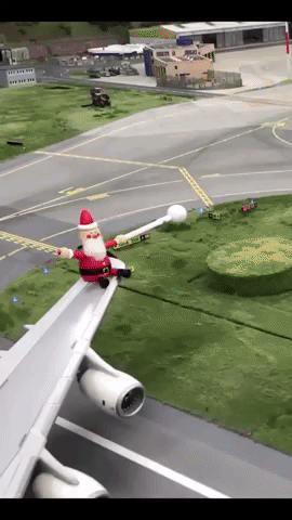 Tiny Santa Wings It for Version of Jingle Bells on Model Airplane