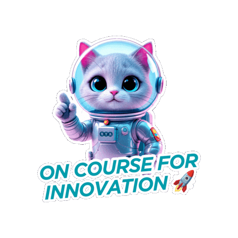 Cat Astronaut Sticker by BTA Aditivos