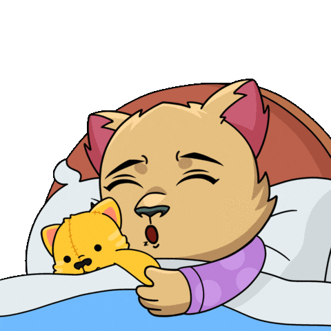 Tired Night Time Sticker by Kabu