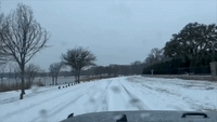 Streets in Dallas Neighborhood Empty as Record-Setting Winter Storm Grips North Texas