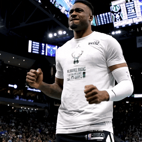 Excited Basketball GIF by Milwaukee Bucks