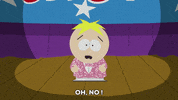 scared butters stotch GIF by South Park 
