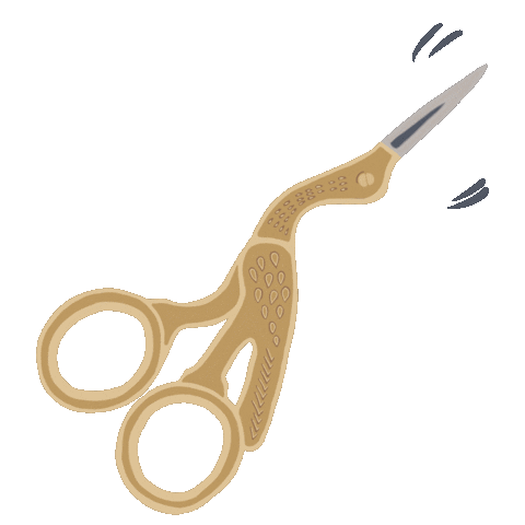 Scissors Embroidery Sticker