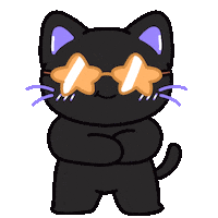 Showing Off Black Cat Sticker by shichisōru