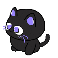 Black Cat Mimi Sticker by shichisōru