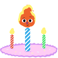 Flaming Happy Birthday Sticker by Holler Studios