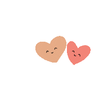 PeachPandaStudio pink couple hearts wiggle Sticker