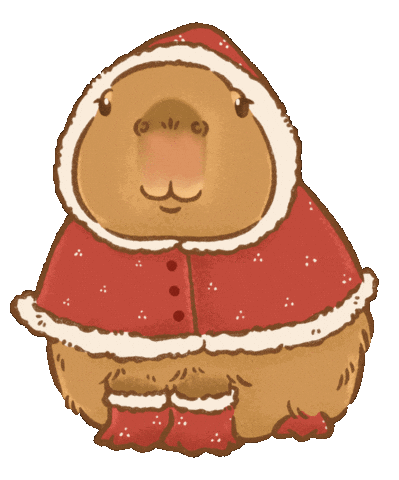 Christmas Capybara Sticker