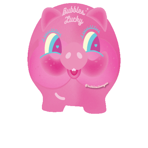 BubblesILoveYou giphygifmaker happy cute pink Sticker