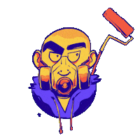 josfer skull graffiti mouth spray Sticker