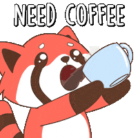 Red Panda Need Coffee Sticker