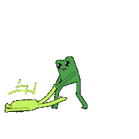 Go Away Frog Sticker by fwogs