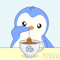 Tell Me More Cup Of Tea GIF by Pudgy Penguins