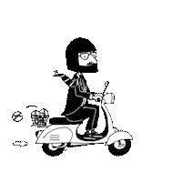 Scooter Fred Sticker by mooieboules