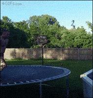 trampoline fail GIF