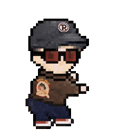 Pixel Jump Sticker