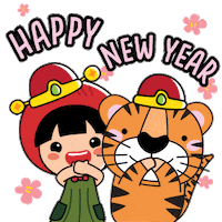 Happy New Year Flowers Sticker by Ang Ku Kueh Girl and Friends