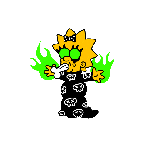 psststudio halloween fire skull simpsons Sticker