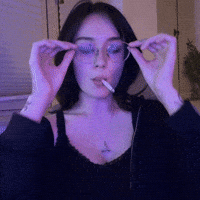 Cute Girl Smoking GIF