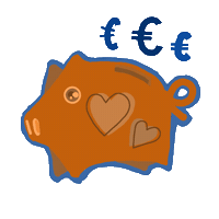 Kirkeoranen happy heart money savings Sticker