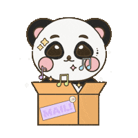 lightupkshop happy cute panda mail Sticker
