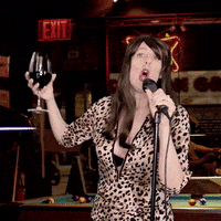 CarlaDelaney wine singing drunk bar GIF