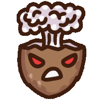Angry Coconut Sticker