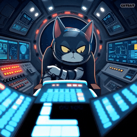 To The Moon Cat GIF by CATBAT