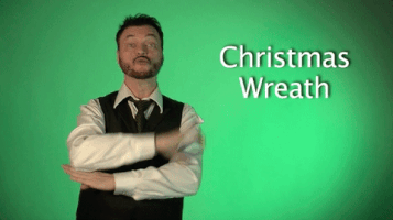 sign language christmas wreath GIF by Sign with Robert
