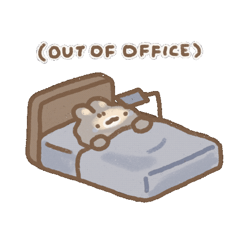 Laying Out Of Office Sticker