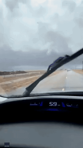 Man Drives Towards Possible Tornado Near Happy, Texas
