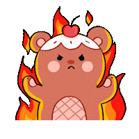 Angry Fire Sticker