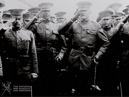 NationalWWIMuseum black and white salute military footage GIF