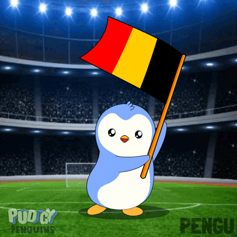 Belgium Flag Penguin GIF by Pudgy Penguins