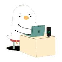 Gulltopia office working laptop coding Sticker