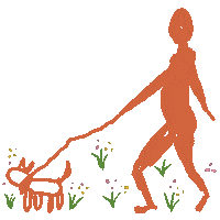 danweiindustry dog flower walking danweiindustry Sticker