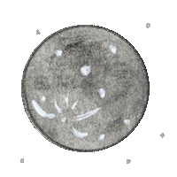 Illustration Moon Sticker