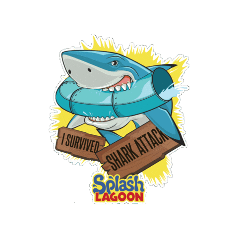 splashlagoon shark attack water slide splash lagoon splash lagoon water park Sticker