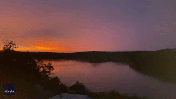 Dramatic Lightning Zaps Across Alabama Sky During Sunset