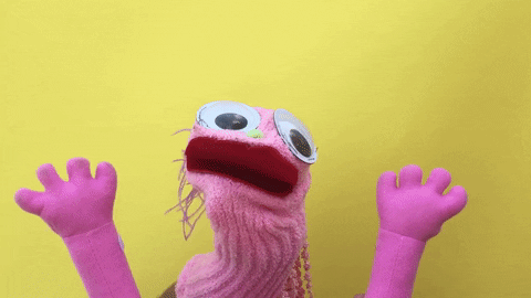 Sock Puppet Waving GIF by Hazelnut Blvd